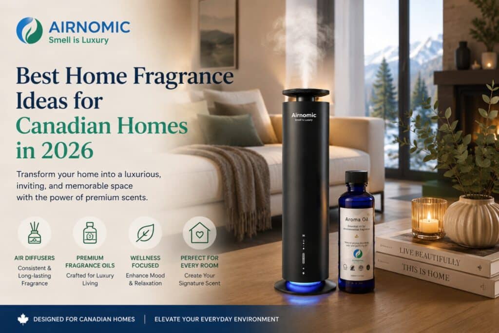 Luxury home fragrance diffuser in a modern Canadian home